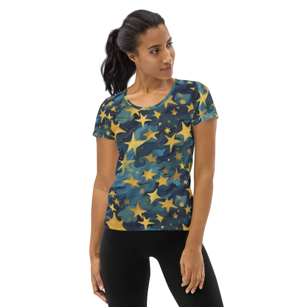 Celestial Current on Women's Athletic T-Shirt — Front