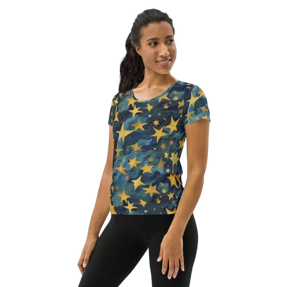Celestial Current on Women's Athletic T-Shirt — Left