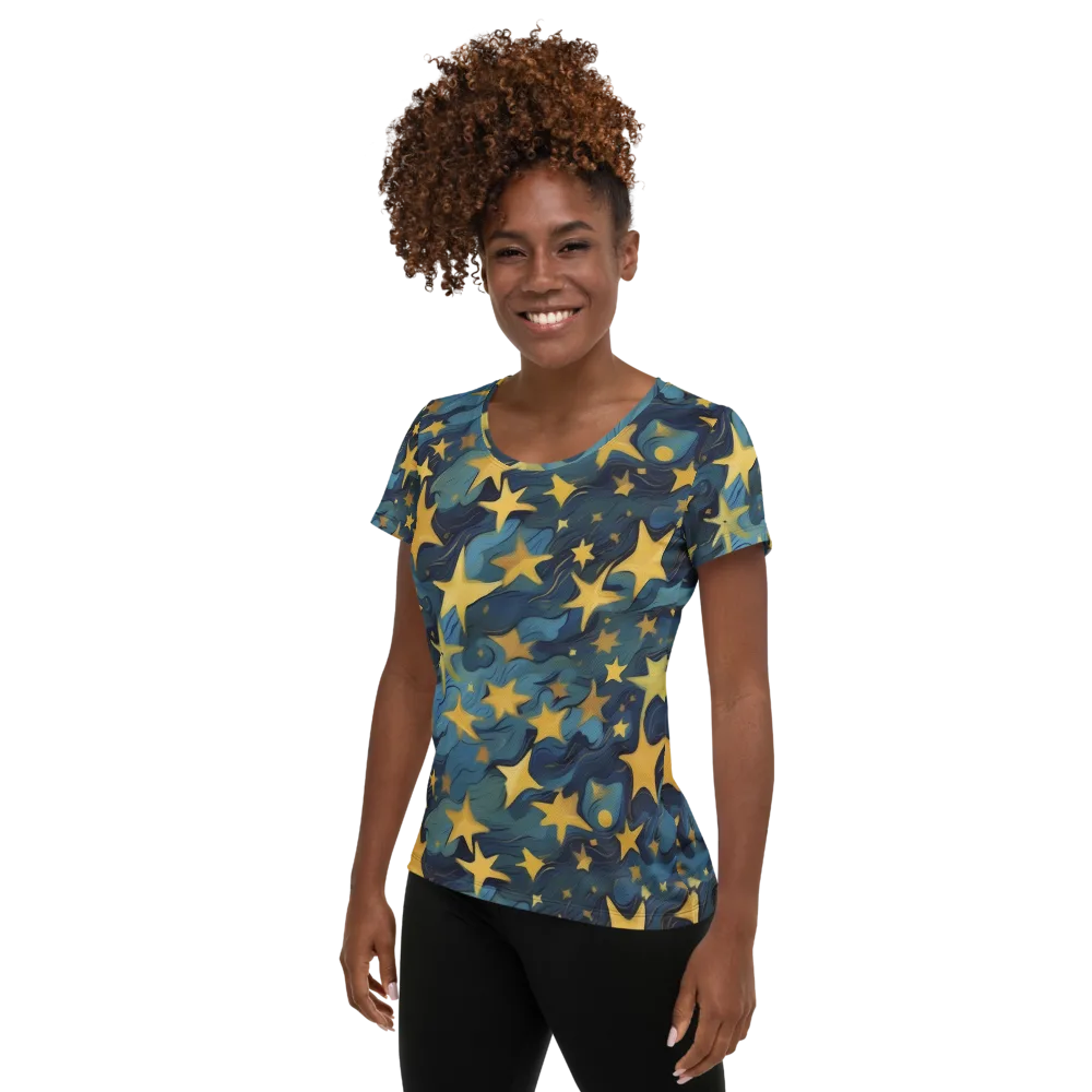 Celestial Current on Women's Athletic T-Shirt — Left