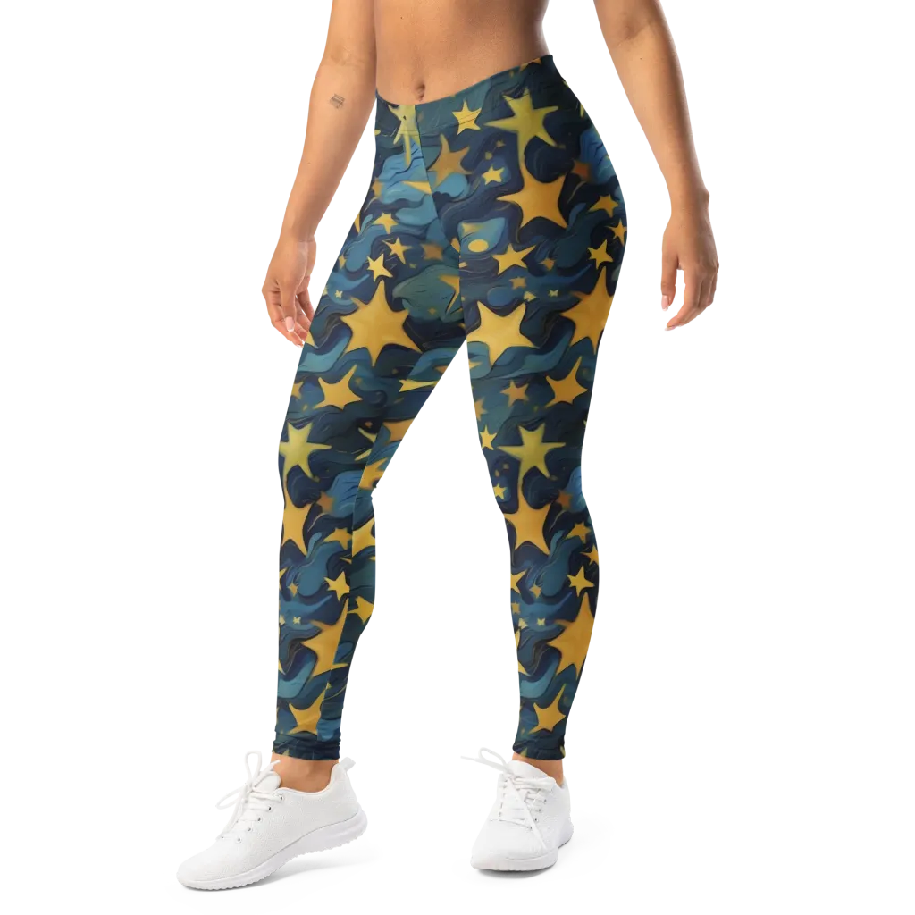 Celestial Current on Leggings — Left Front