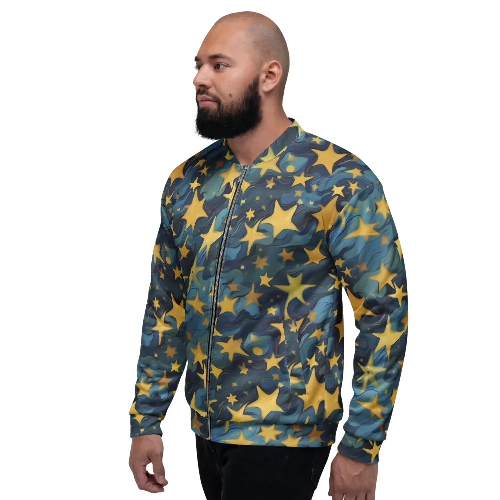 Celestial Current on Bomber Jacket — Left