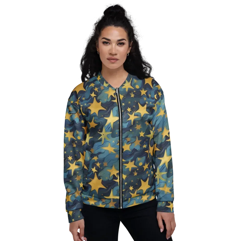 Celestial Current on Bomber Jacket — Front