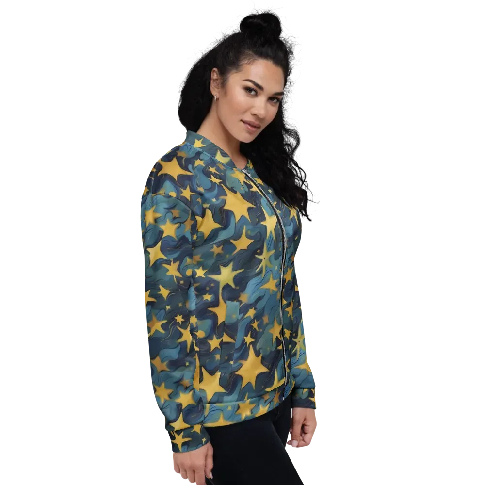 Celestial Current on Bomber Jacket — Right