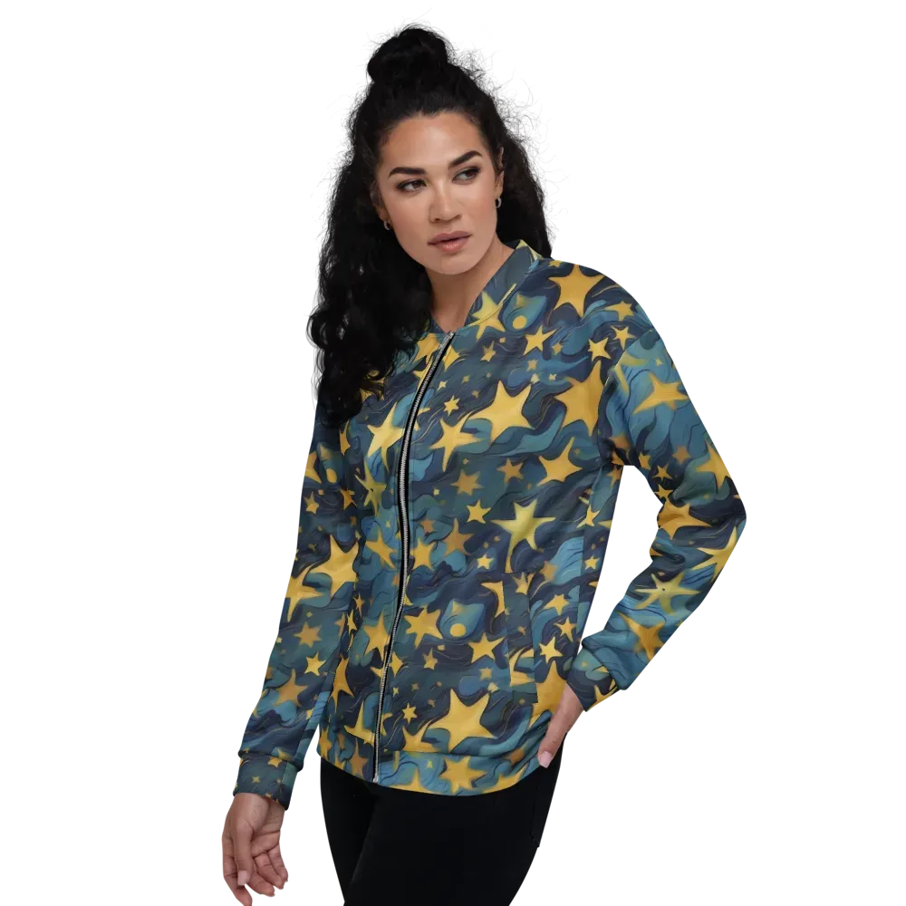 Celestial Current on Bomber Jacket — Left