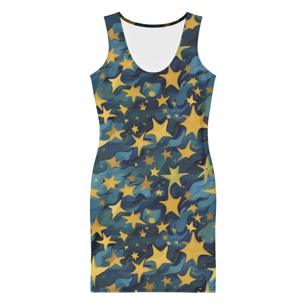 Celestial Current on Bodycon Dress — Front