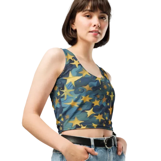 Celestial Current on a Crop Top