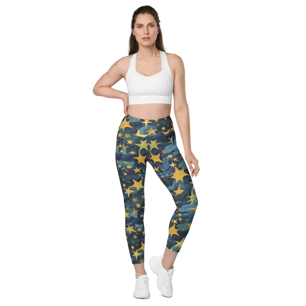 Celestial Current on Leggings with Pockets — Front