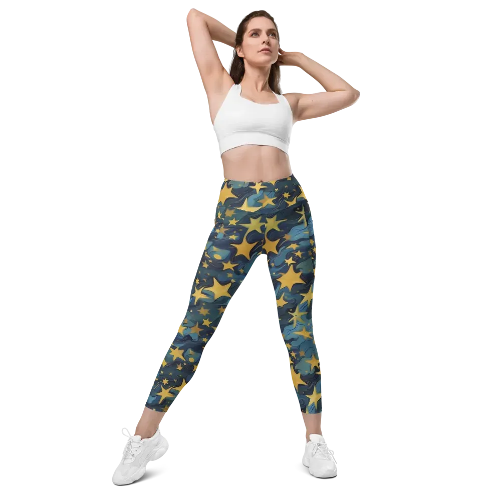Celestial Current on Leggings with Pockets — Front