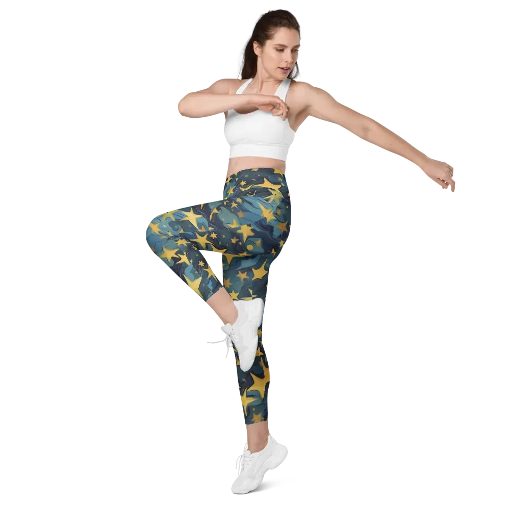 Celestial Current on Leggings with Pockets — Left Front