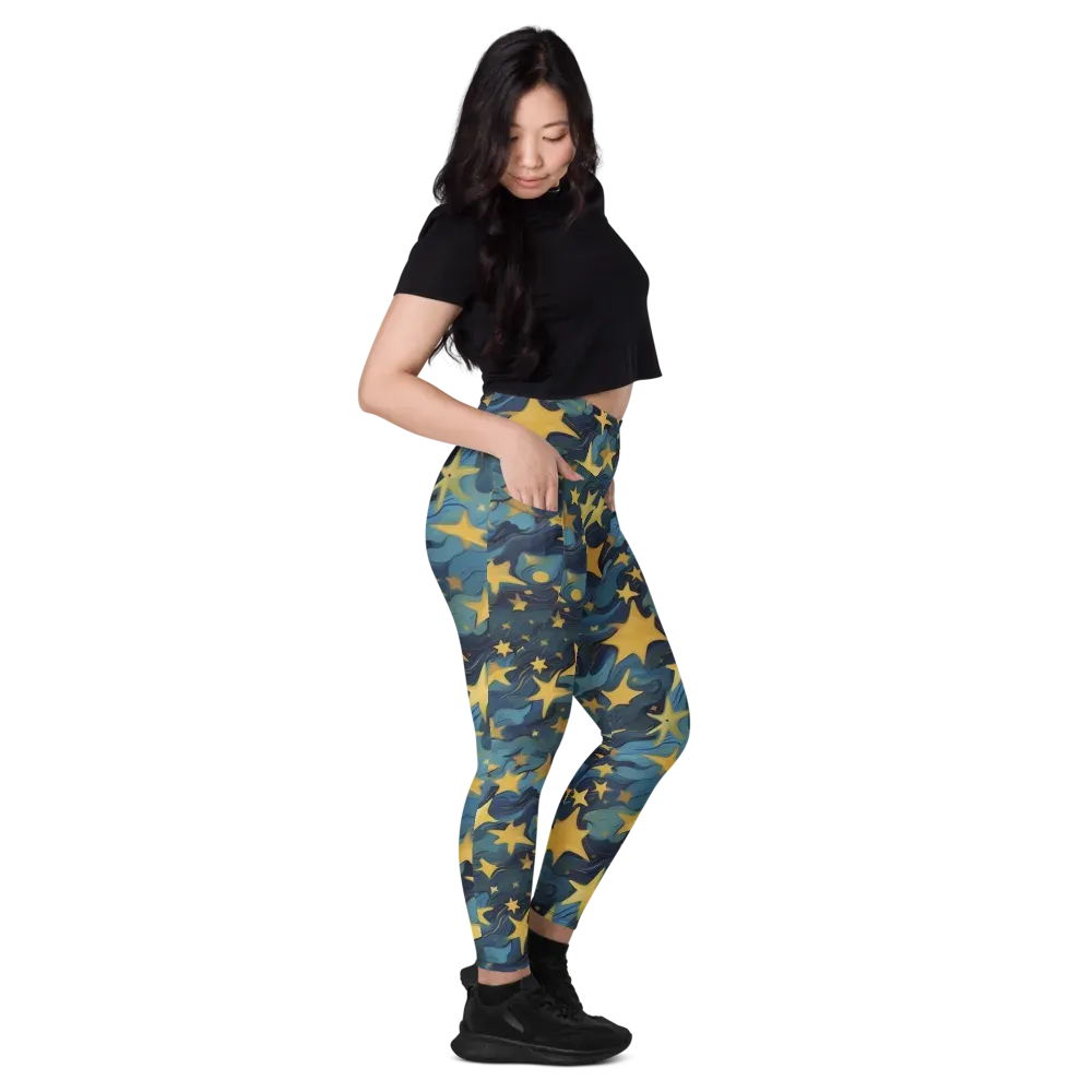 Celestial Current on Leggings with Pockets — Right