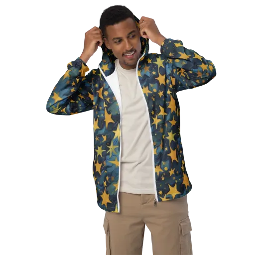 Celestial Current on a Men's Windbreaker