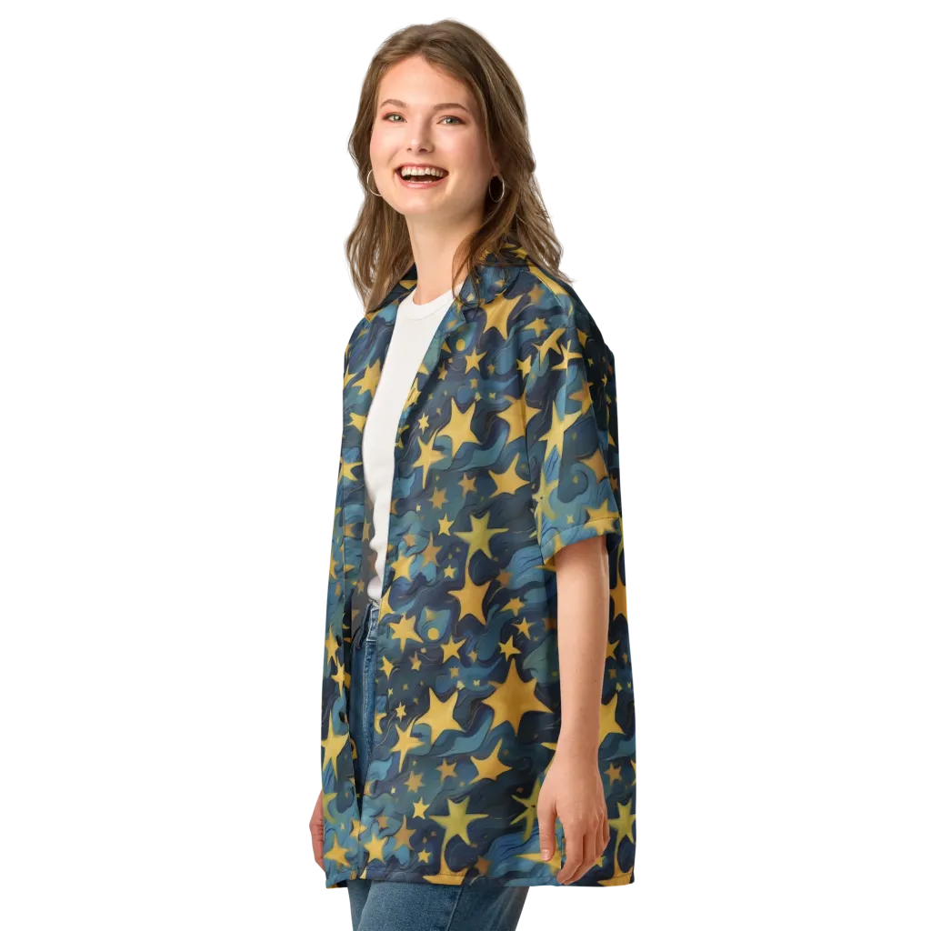 Celestial Current on Button Shirt — Left Front