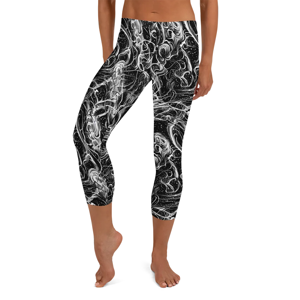 Ivory Riot on Capri Leggings — Front