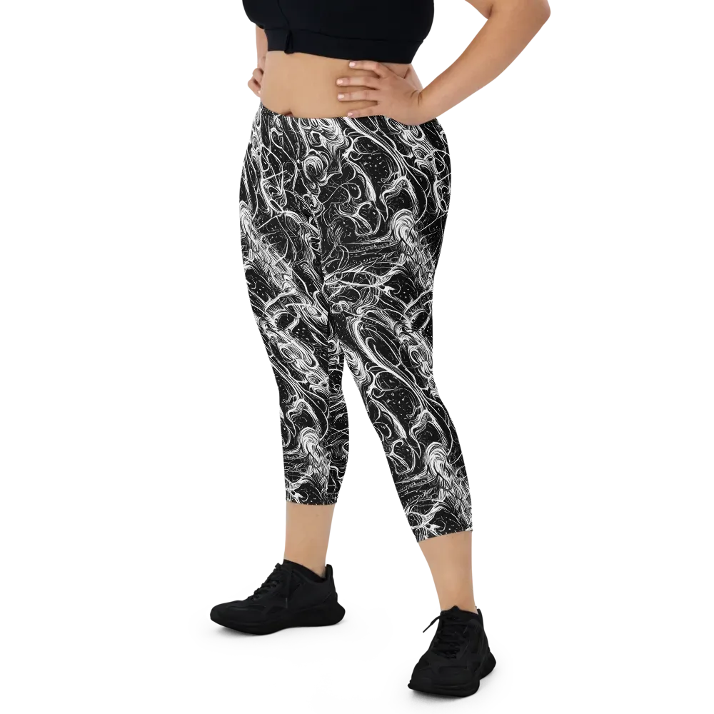 Ivory Riot on Capri Leggings — Front