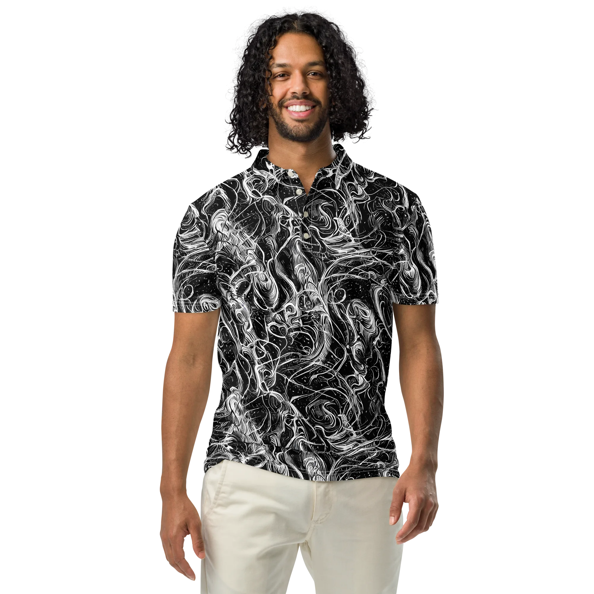 Ivory Riot on Men's Slim Fit Polo Shirt — Front