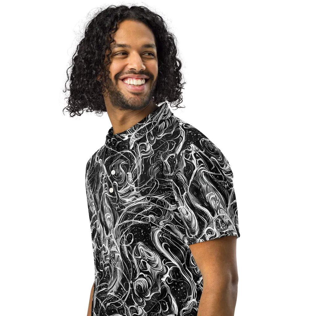 Ivory Riot on Men's Slim Fit Polo Shirt — Left Front