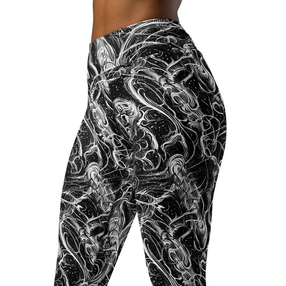 Ivory Riot on Yoga Leggings — Left Front