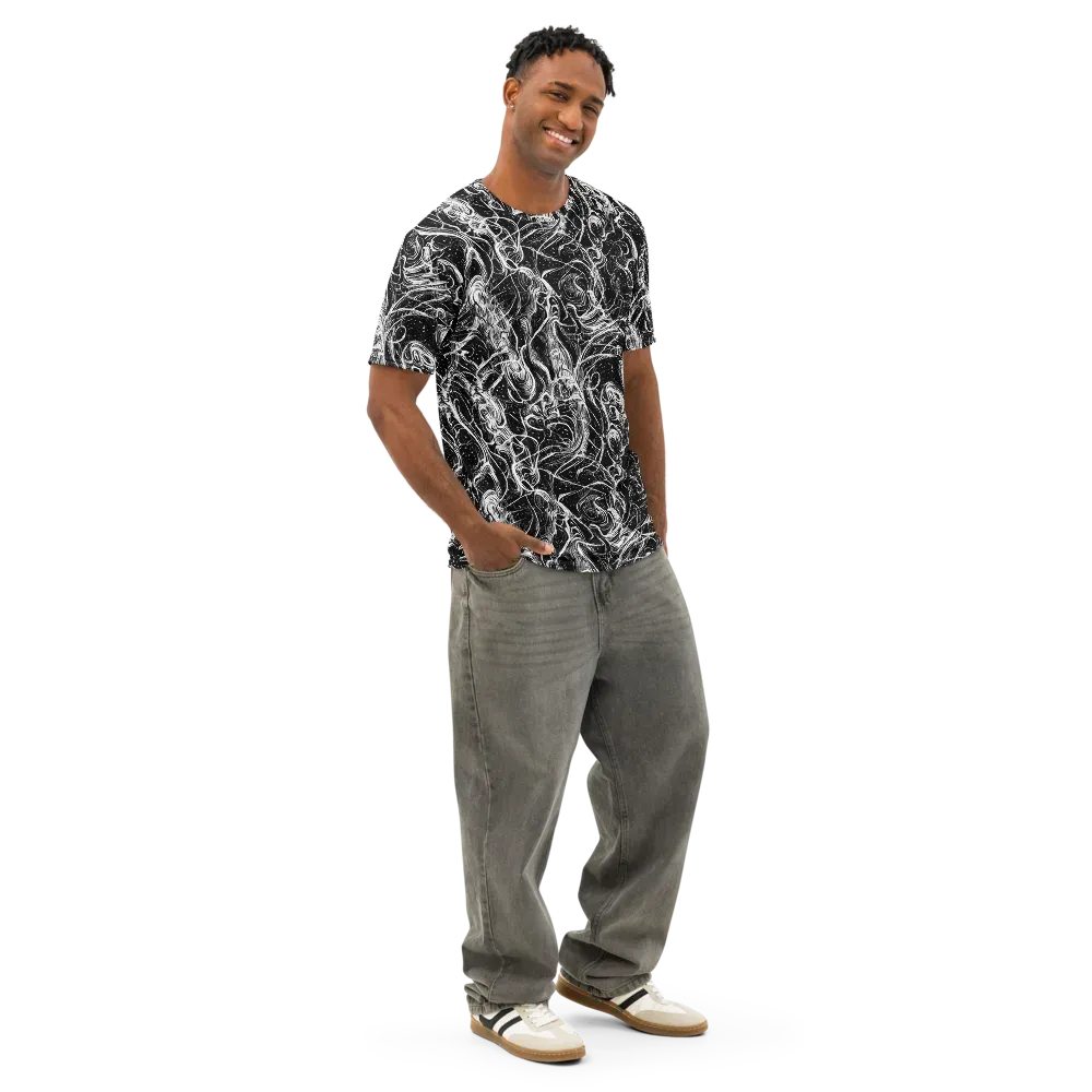 Ivory Riot on Men's Cotton Crew Neck T-Shirt — Right Front
