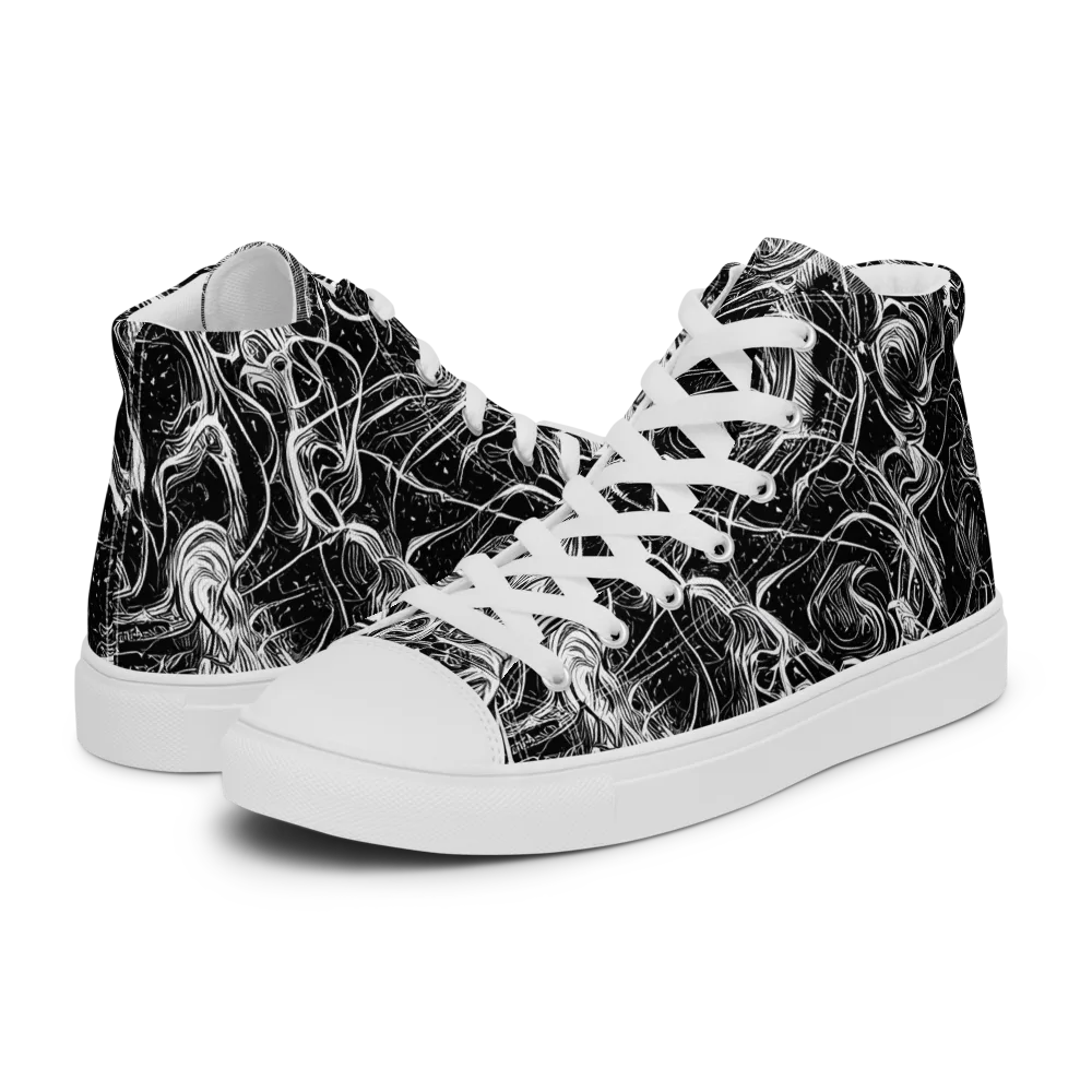Ivory Riot on Men's High Top Canvas Shoes — Left