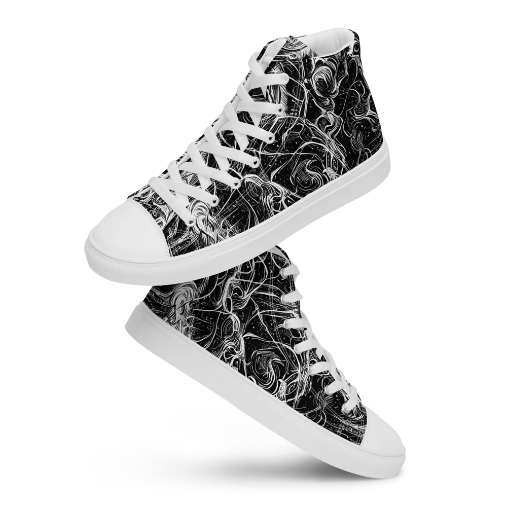 Ivory Riot on Men's High Top Canvas Shoes — Front