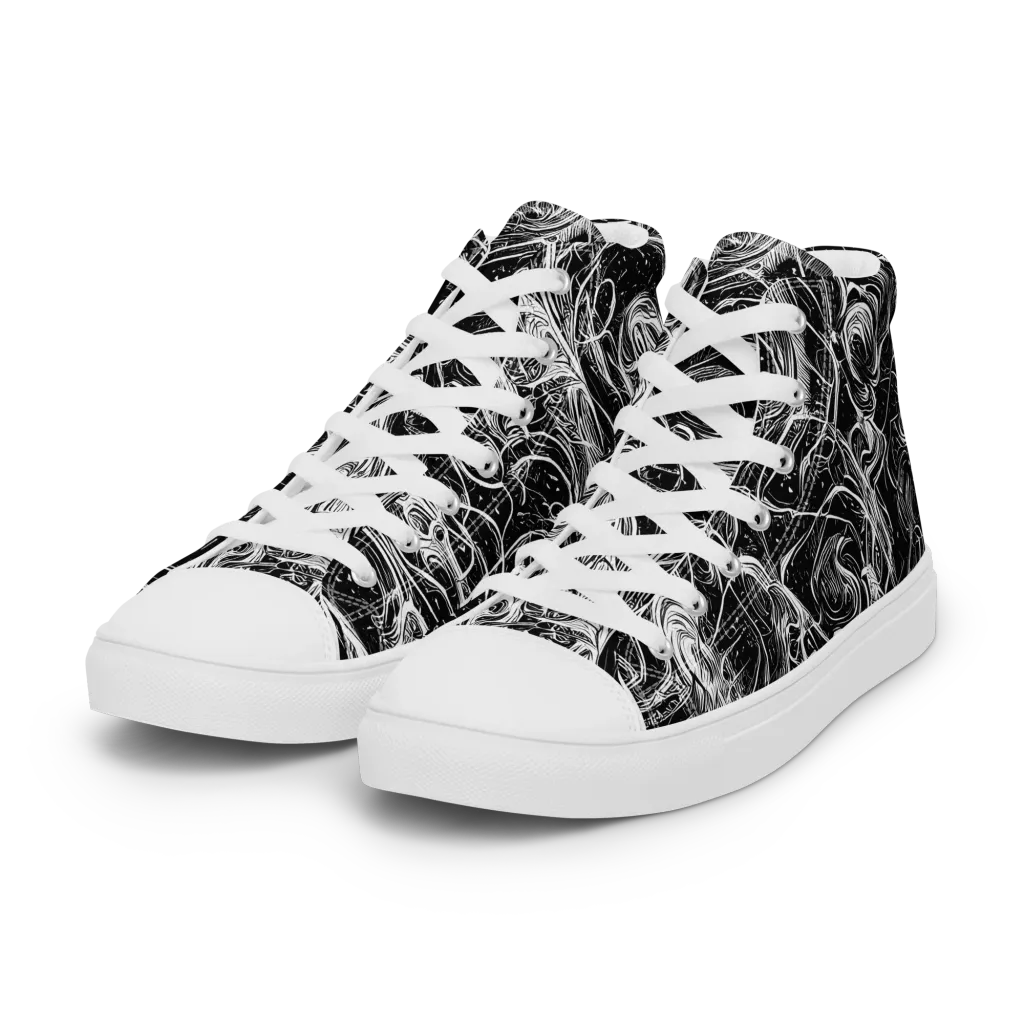 Ivory Riot on Women's High Top Canvas Shoes — Left Front