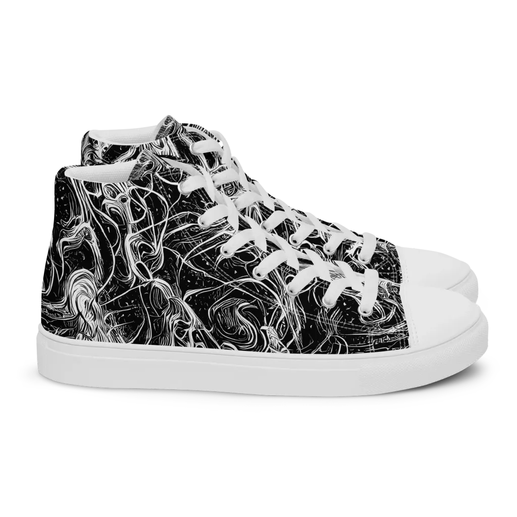Ivory Riot on Women's High Top Canvas Shoes — Right