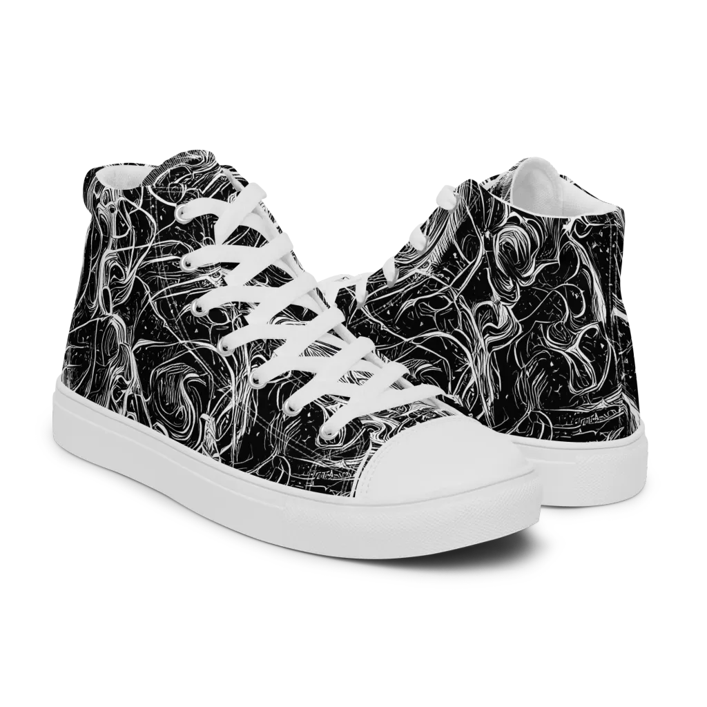 Ivory Riot on Women's High Top Canvas Shoes — Right