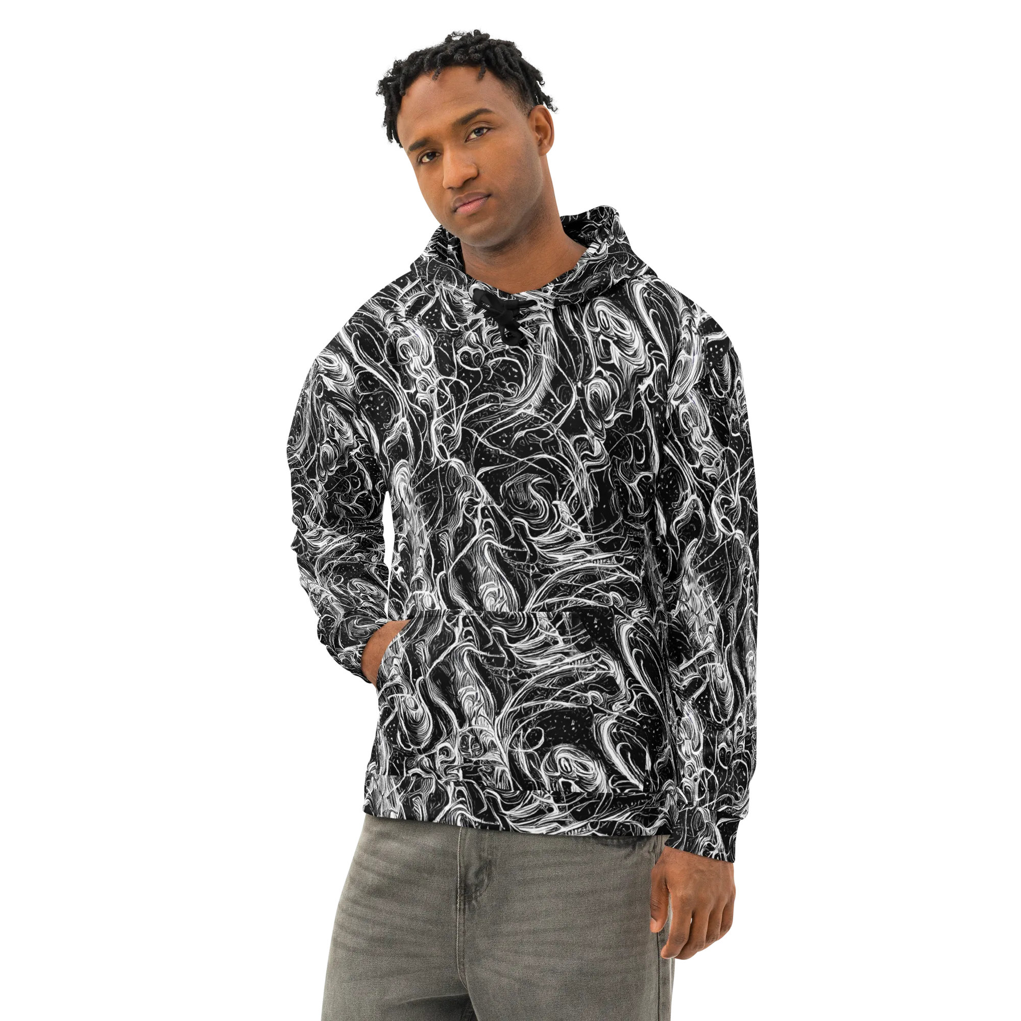 Ivory Riot on Cotton Hoodie — Left Front