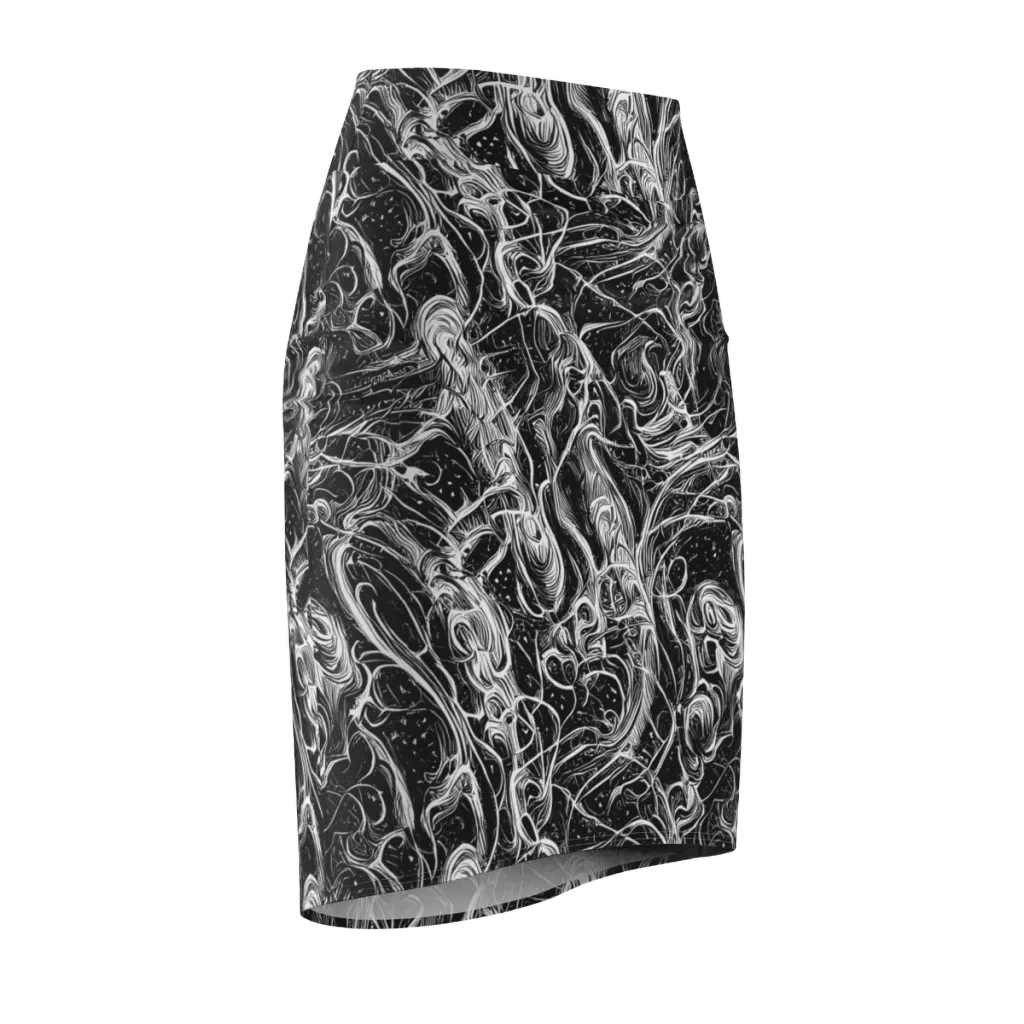 Ivory Riot on Pencil Skirt — Front Side