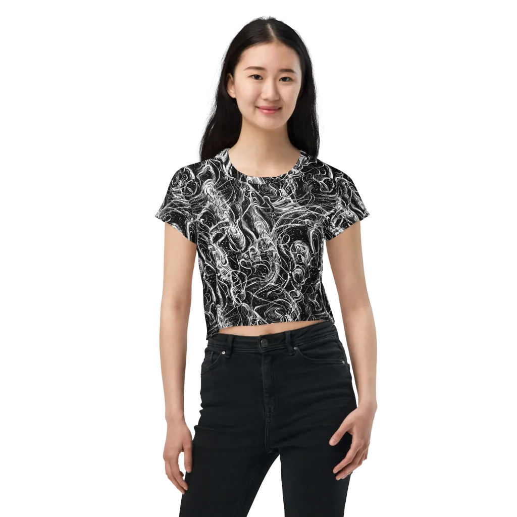 Ivory Riot on Crop Tee — Front