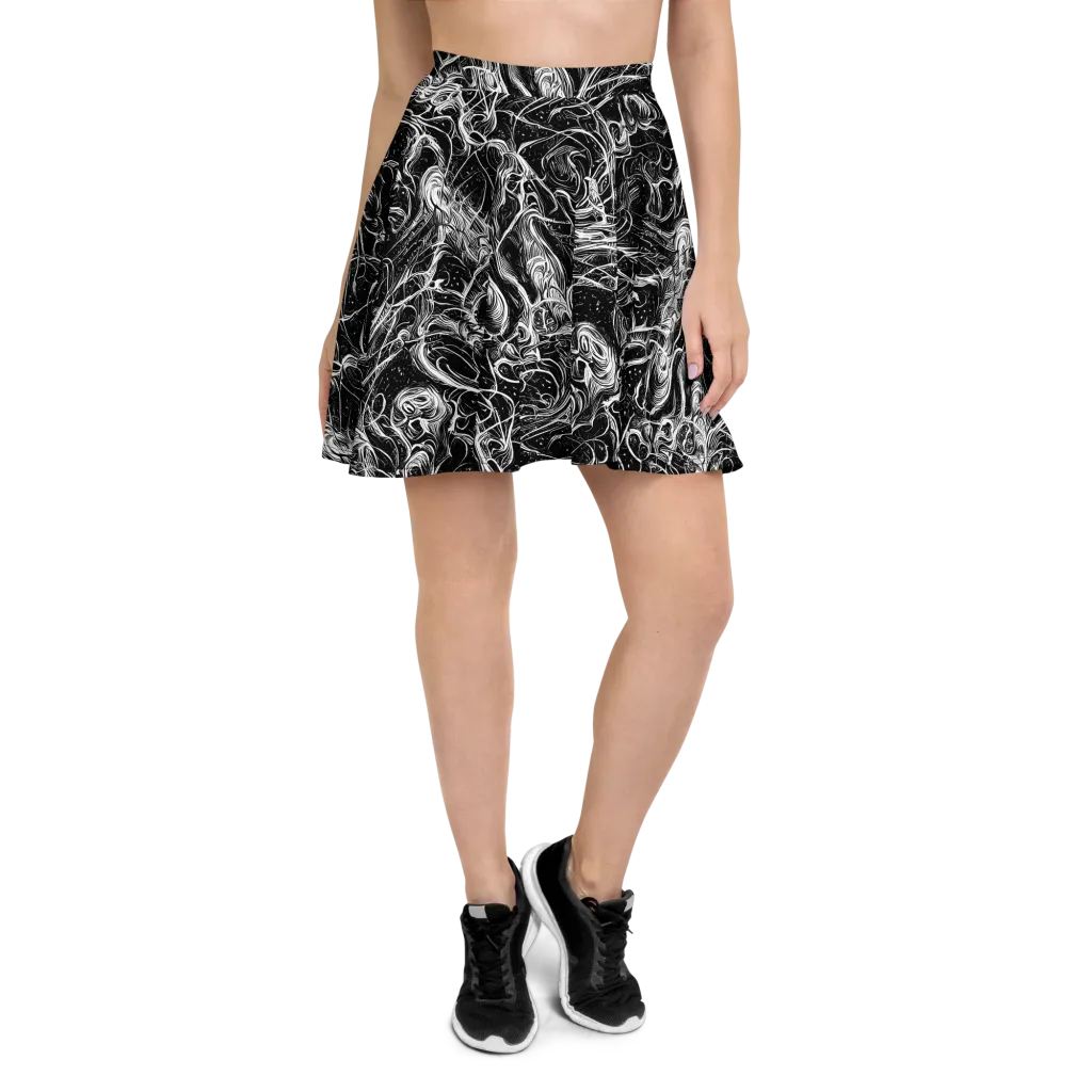 Ivory Riot on Skater Skirt — Front