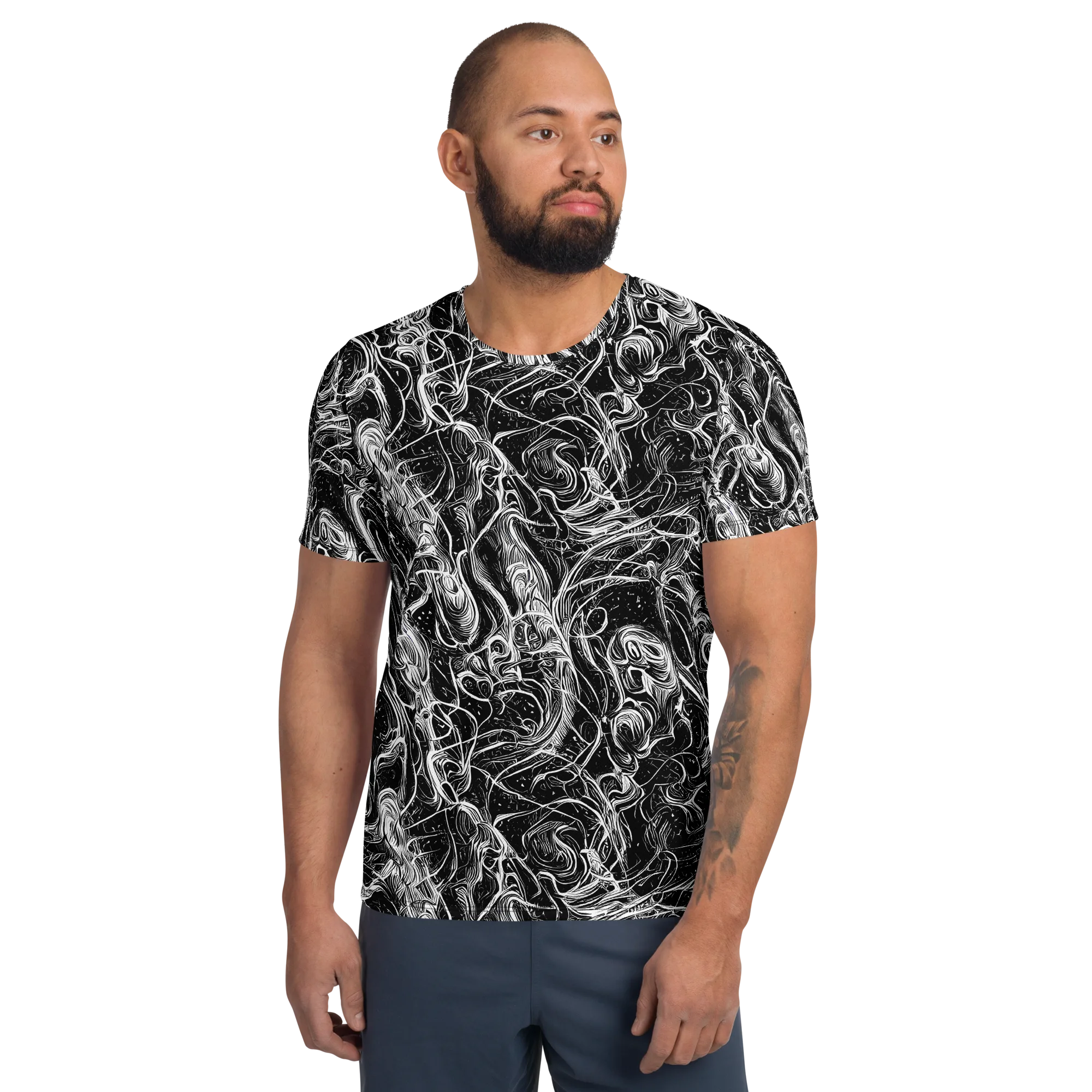 Ivory Riot on Men's Athletic T-Shirt — Front