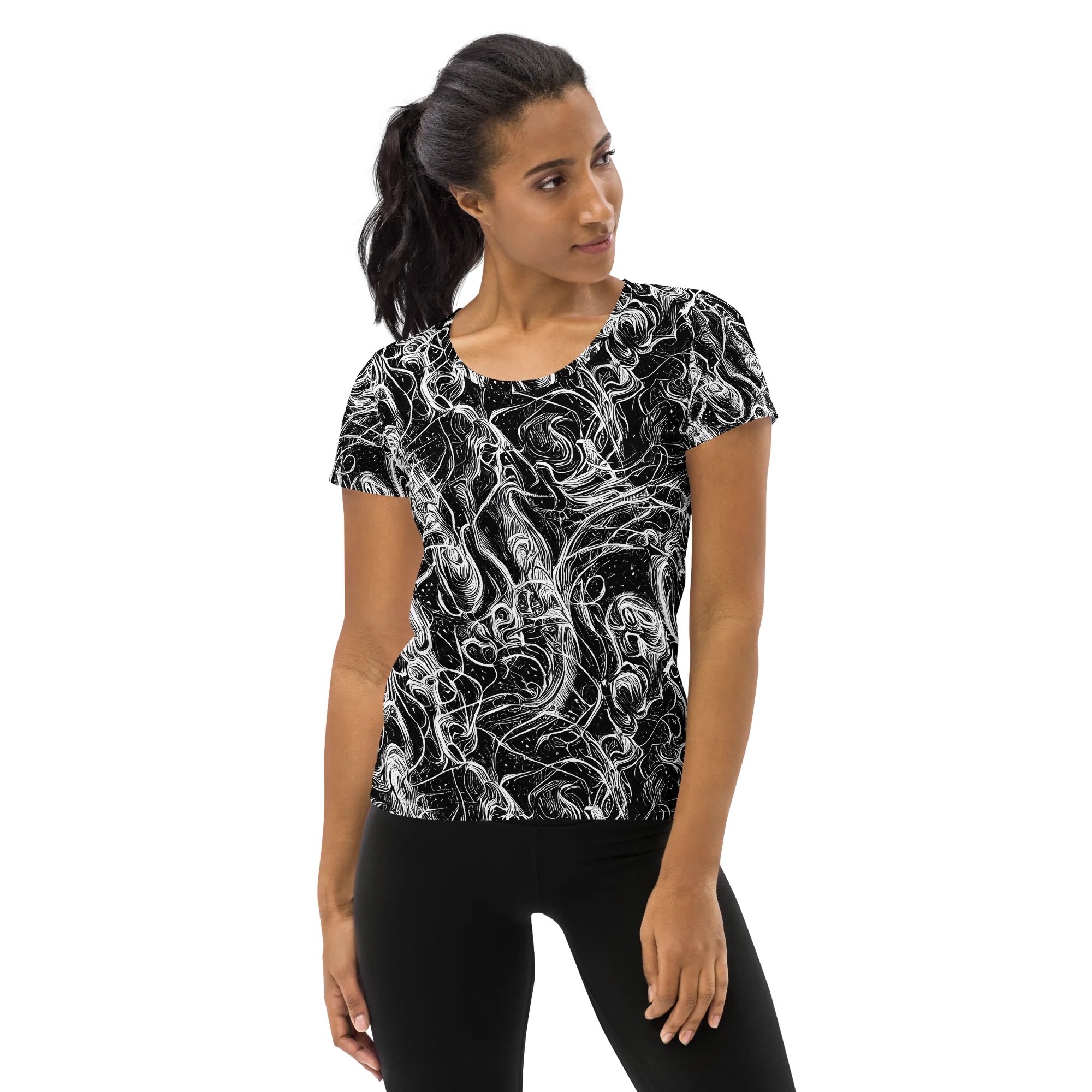 Ivory Riot on Women's Athletic T-Shirt — Front