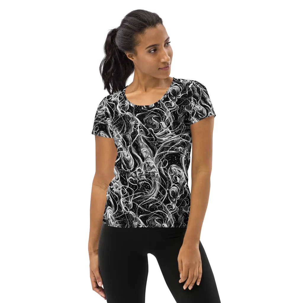 Ivory Riot on Women's Athletic T-Shirt — Front
