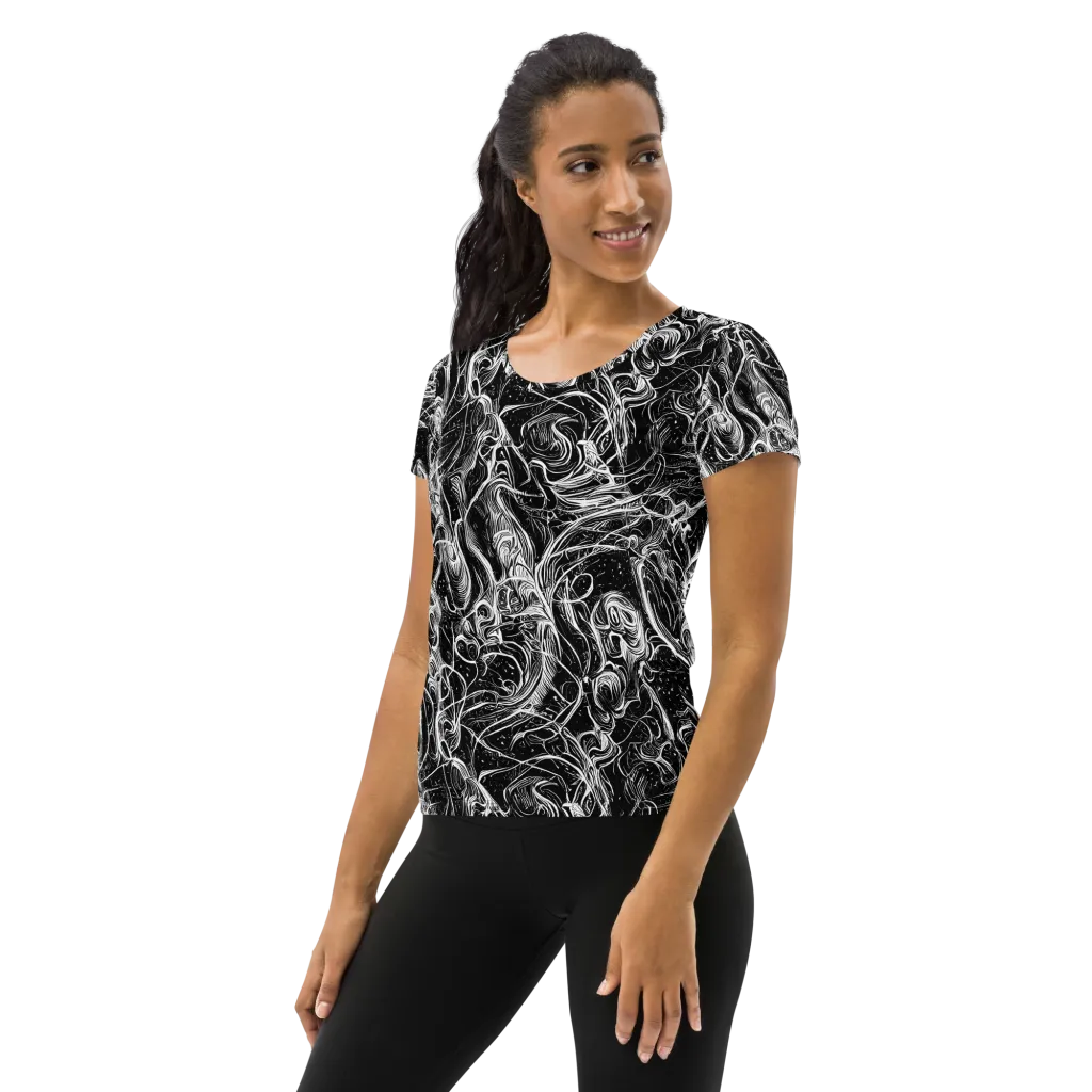 Ivory Riot on Women's Athletic T-Shirt — Left