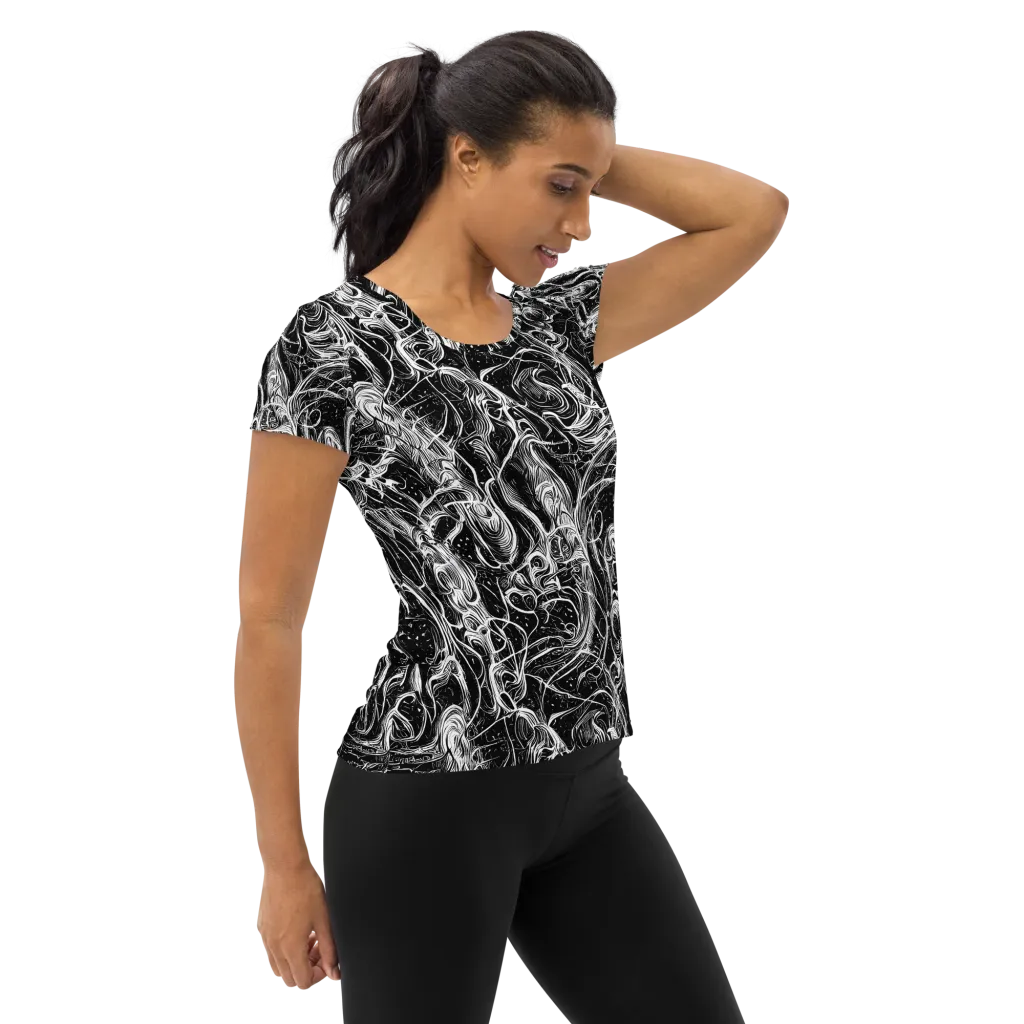 Ivory Riot on Women's Athletic T-Shirt — Right