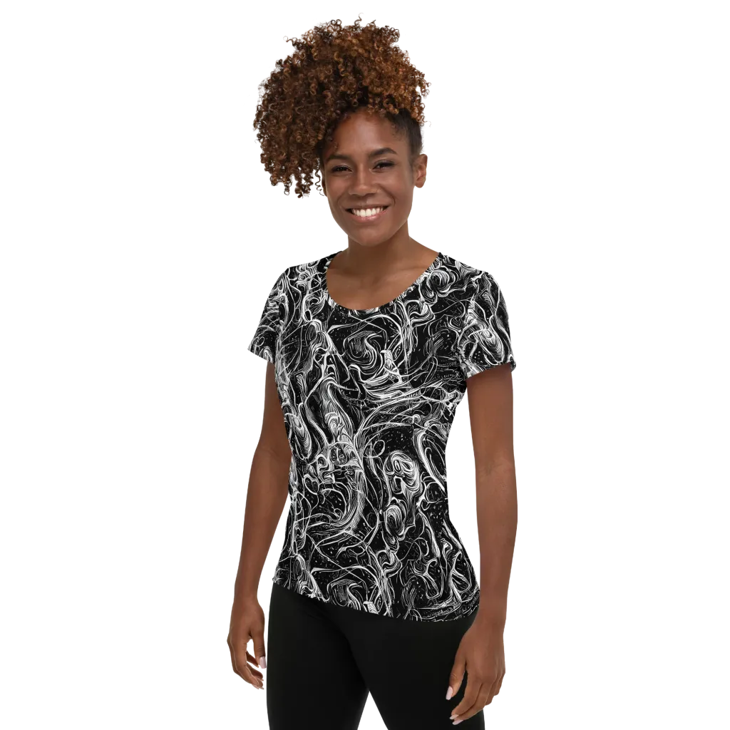 Ivory Riot on Women's Athletic T-Shirt — Left