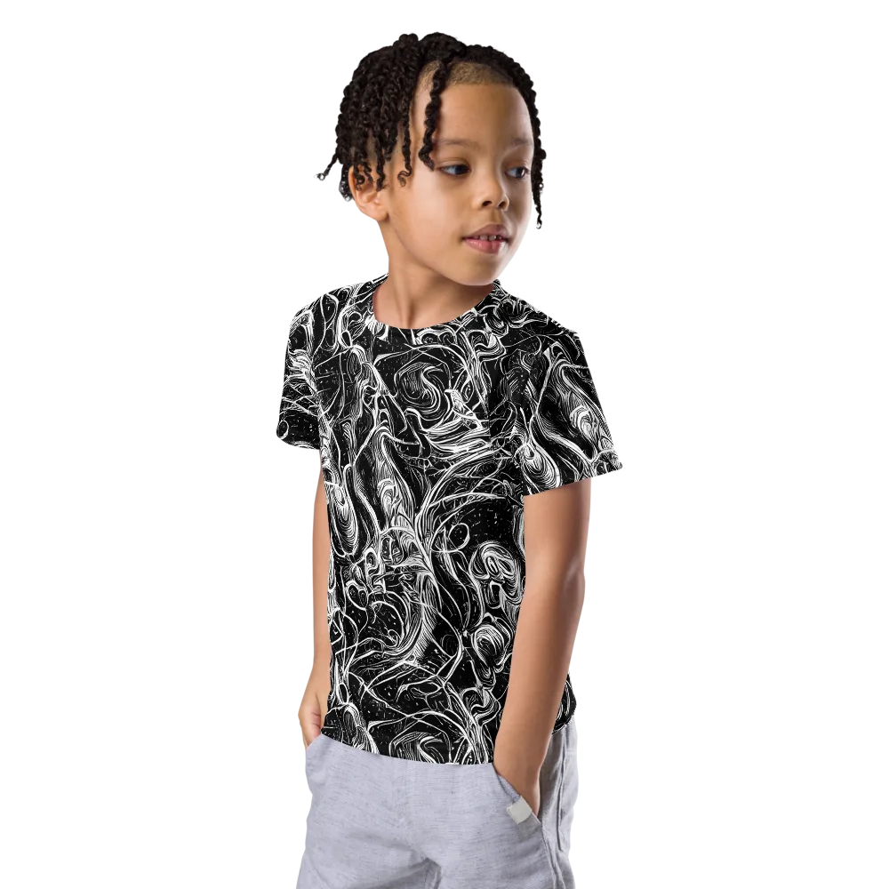 Ivory Riot on Kids Crew Neck T-Shirt — Left Front