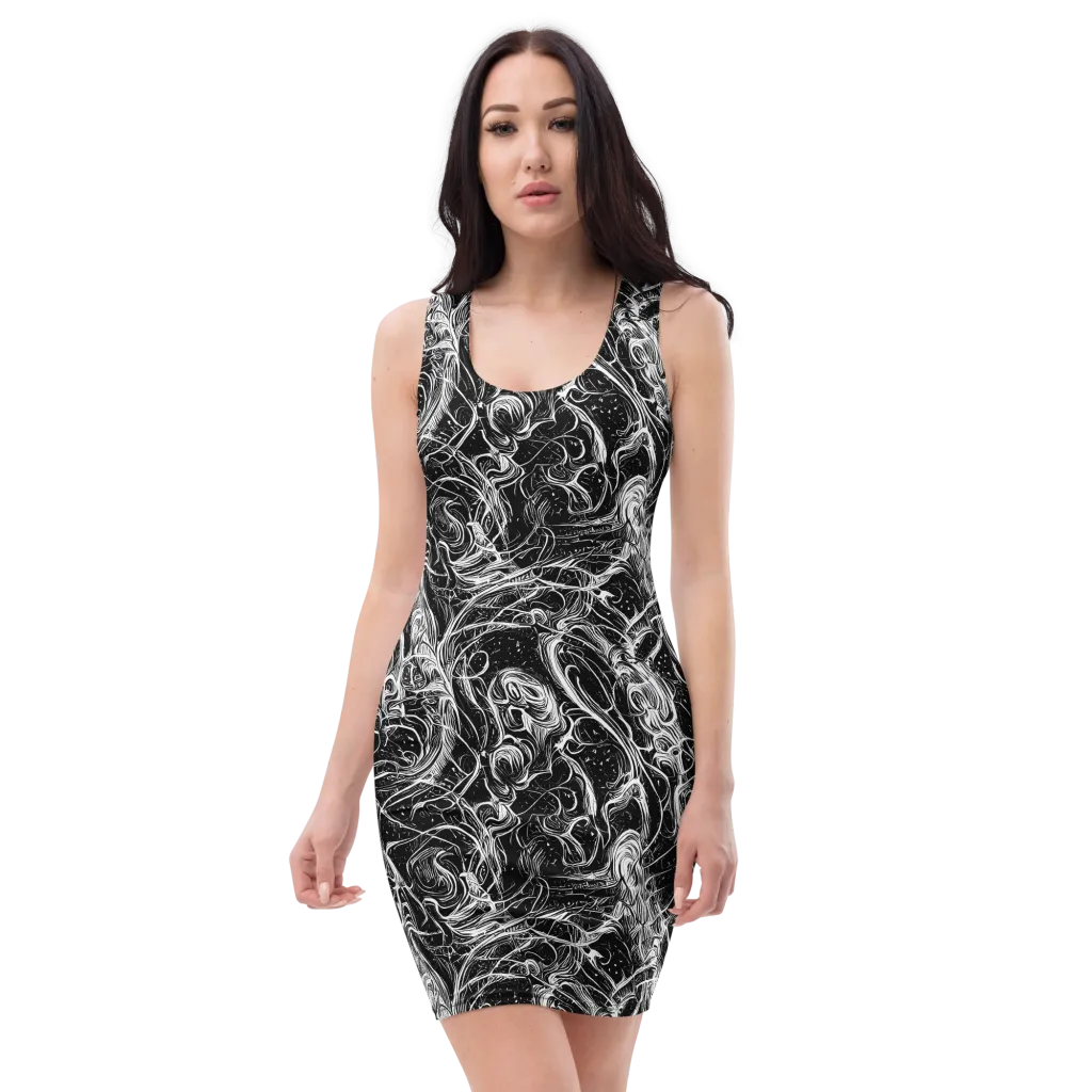 Ivory Riot on Bodycon Dress — Front