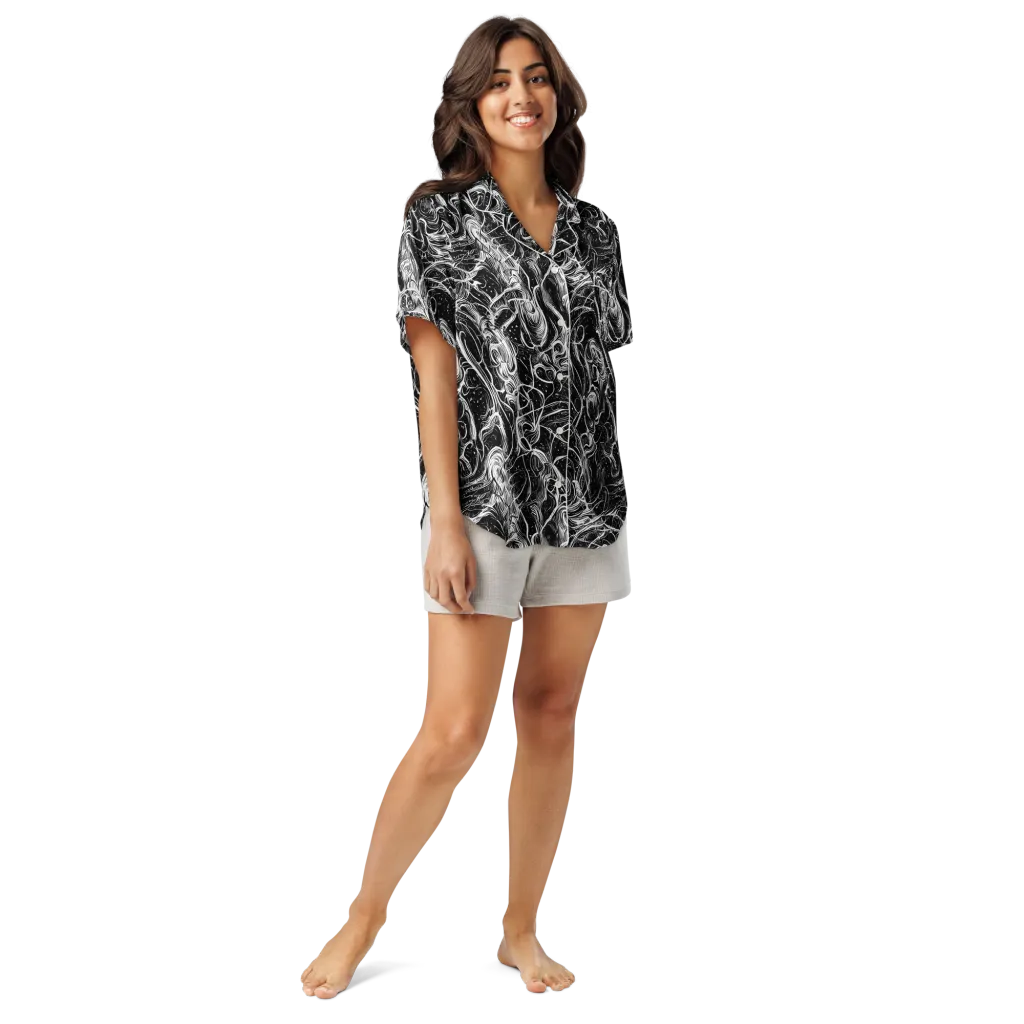 Ivory Riot on Women's Short Sleeve Pajama Top — Front