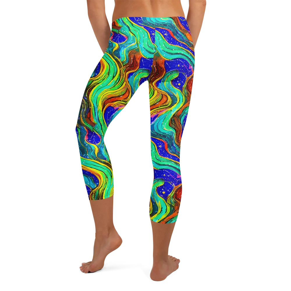 Tidal Technicolor on Capri Leggings — Back