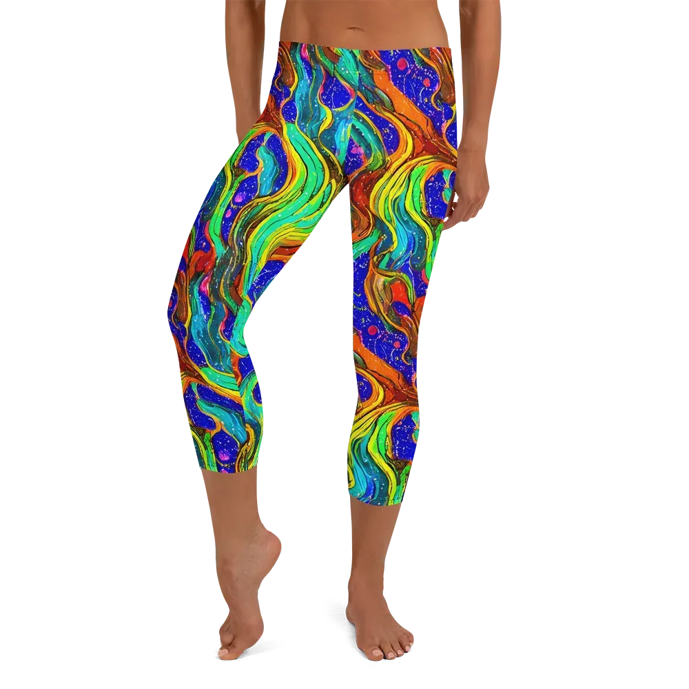 Tidal Technicolor on Capri Leggings — Front