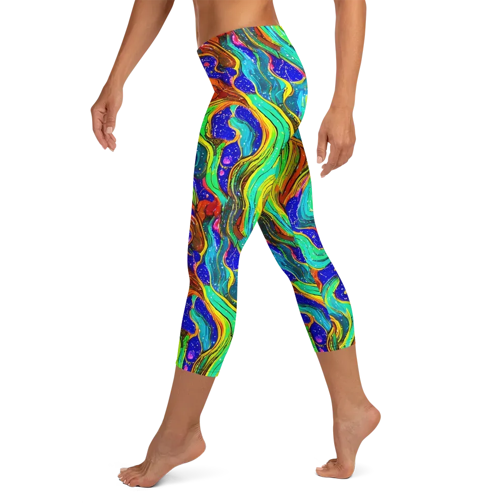Tidal Technicolor on Capri Leggings — Left