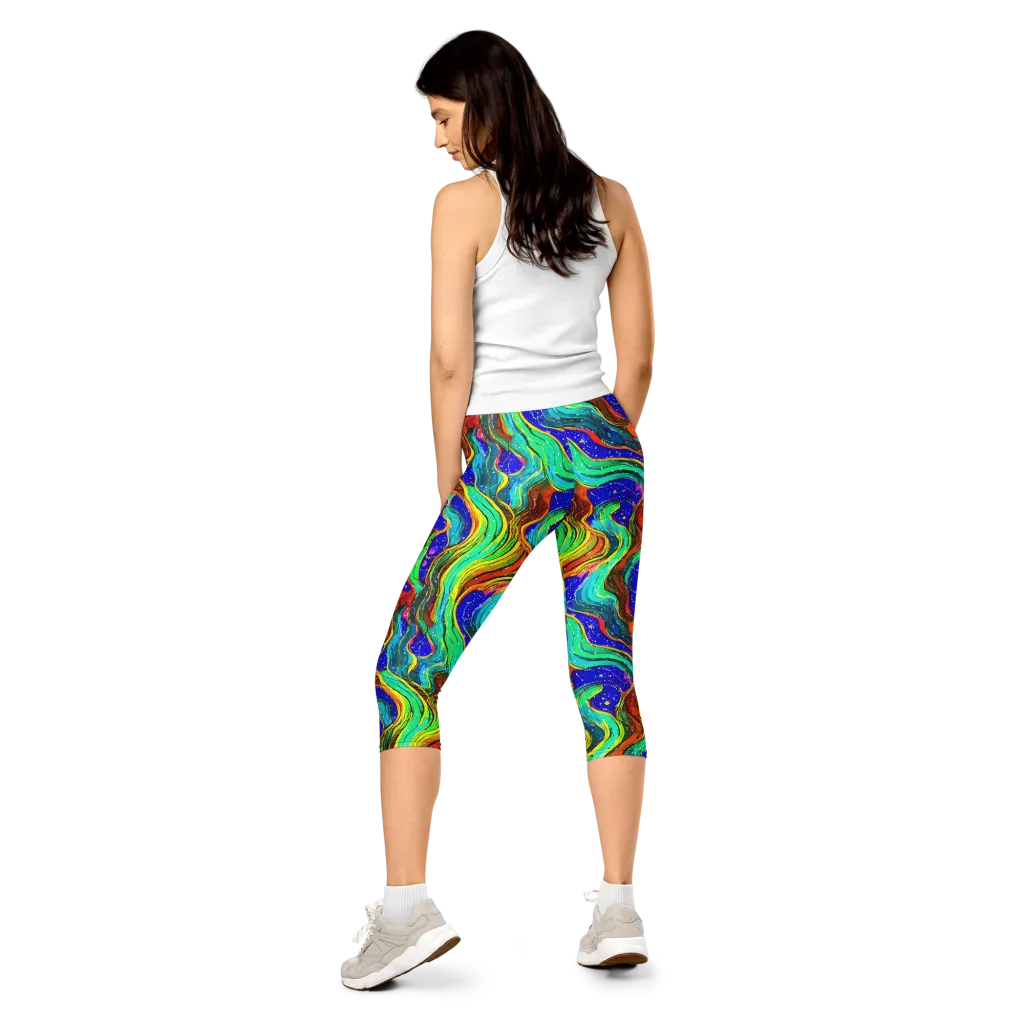 Tidal Technicolor on Capri Leggings — Back