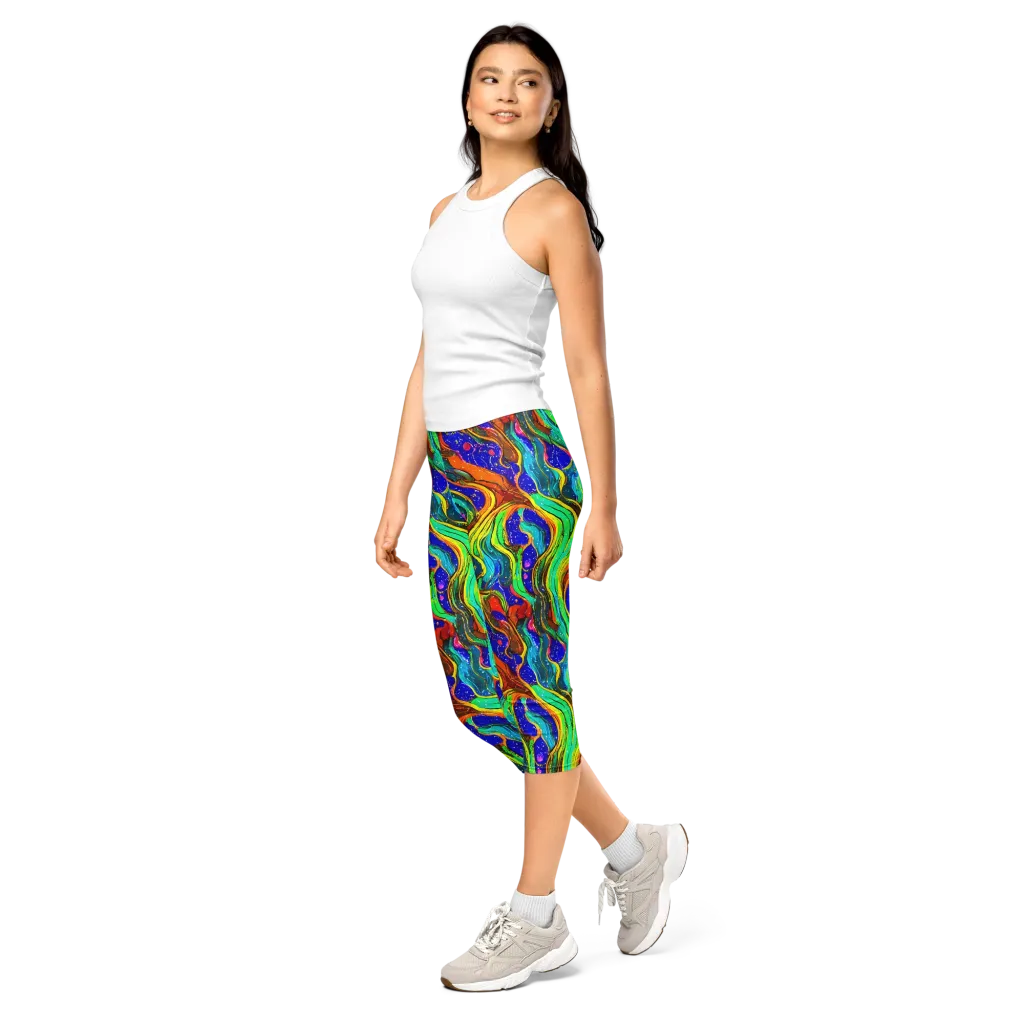 Tidal Technicolor on Capri Leggings — Left Front