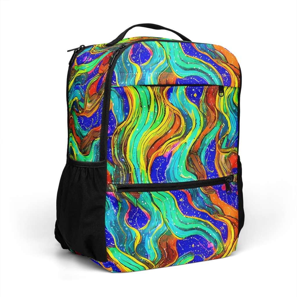 Tidal Technicolor on Utility Backpack — Right Front