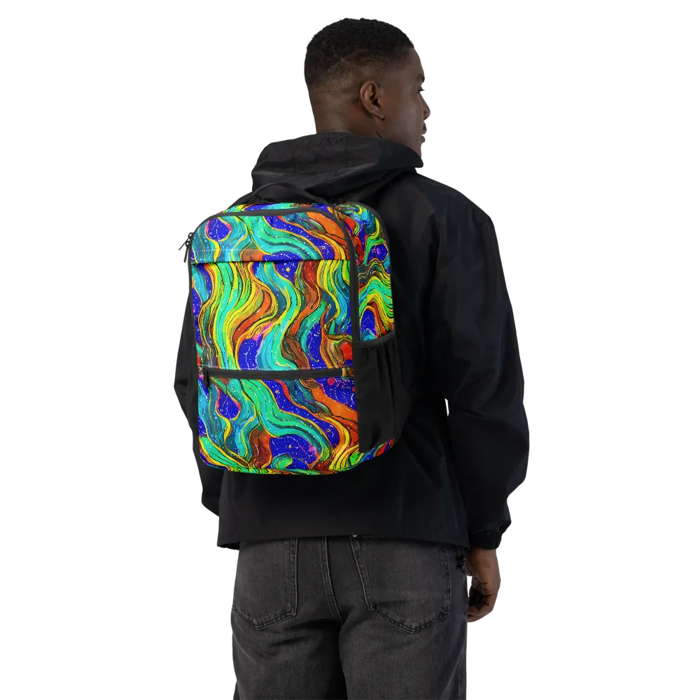 Tidal Technicolor on Utility Backpack — Back