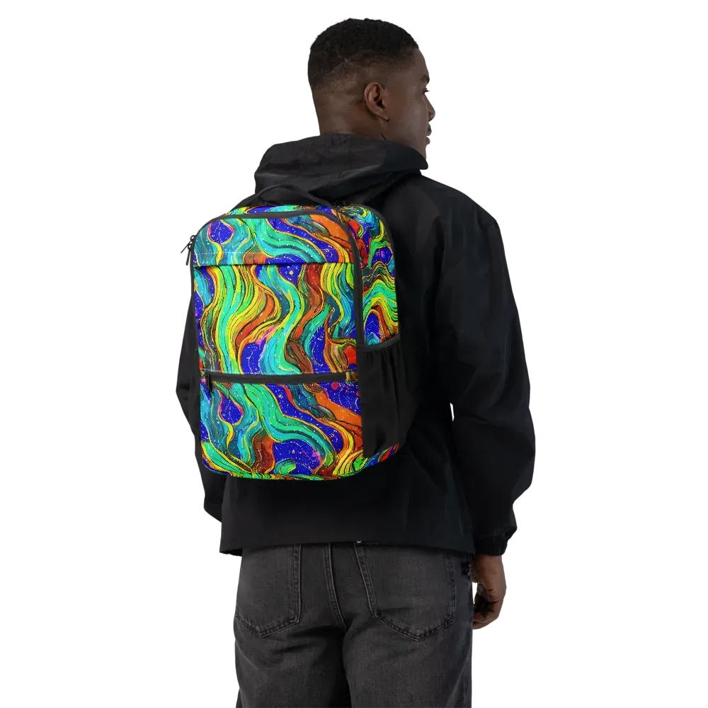 Tidal Technicolor on Utility Backpack — Back