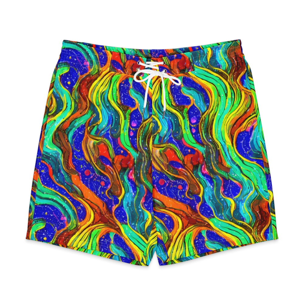 Tidal Technicolor on Men's Board Shorts — Front