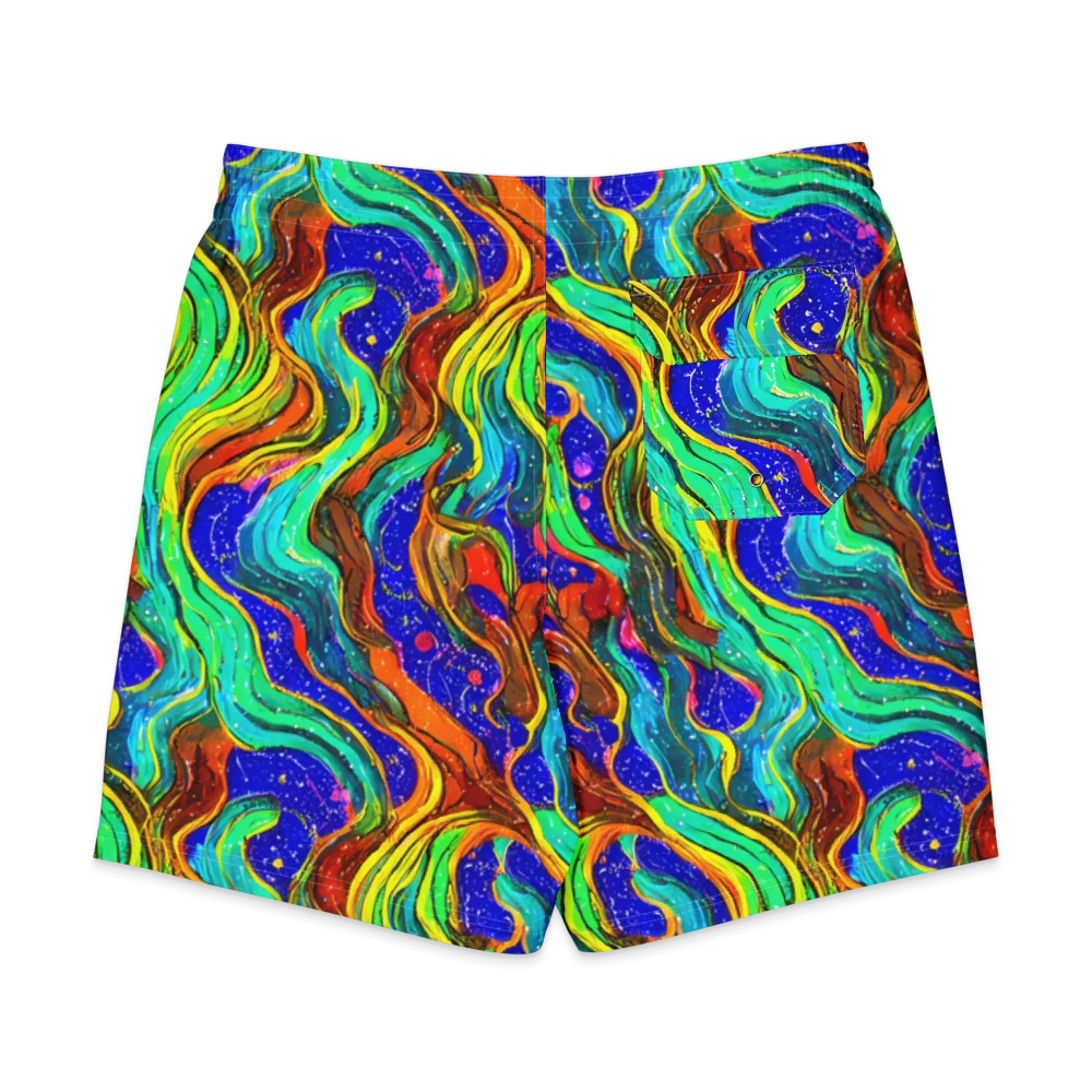 Tidal Technicolor on Men's Board Shorts — Back